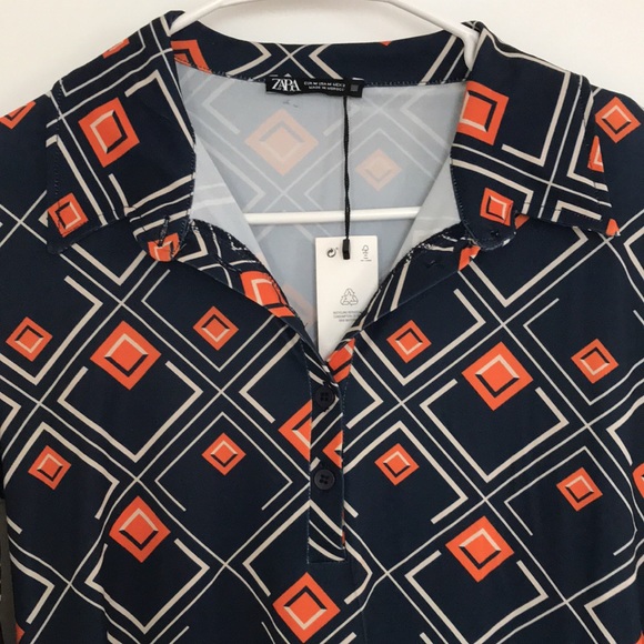 Zara Abstract Mini Dress Medium NWT - Picture 3 of 4